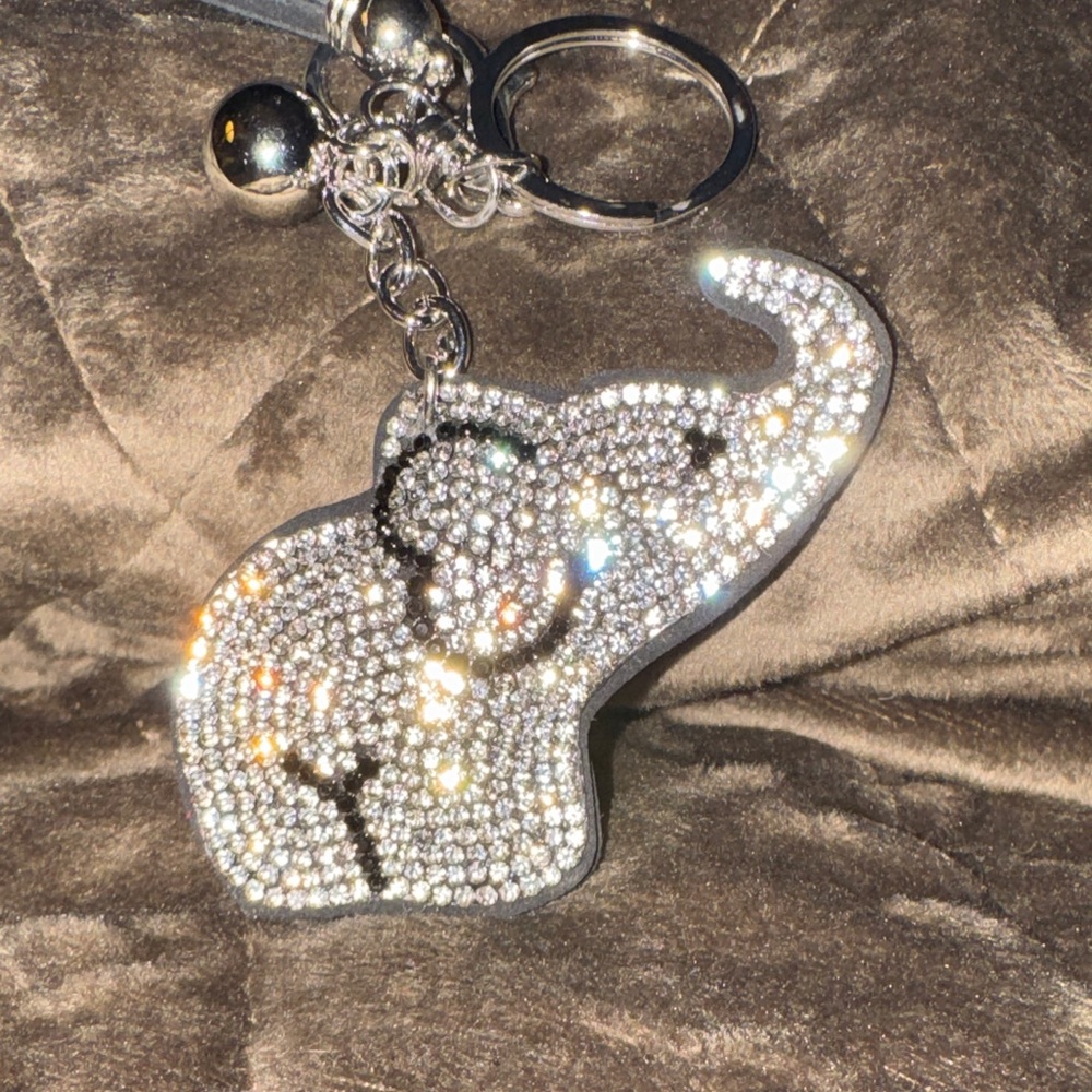 Crystal Elephant Keychain